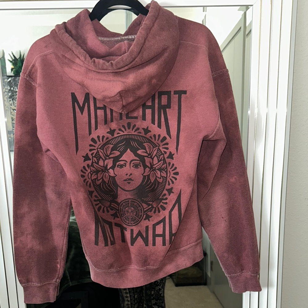 Obey Pink Boxy Graphic Long Sleeve Sweatshirt